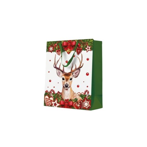 Red Deer papír ajándéktáska large 26,5x33,5x13cm – PAW