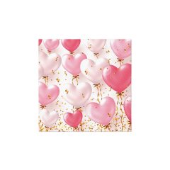 Heart Balloons Rose papírszalvéta 33x33cm, 20db-os – PAW