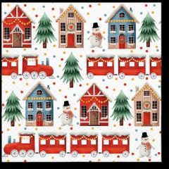 PAW Cozy Christmas town papírszalvéta 33x33cm, 20db-os