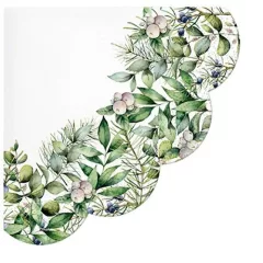 Winter Greenery rondo papírszalvéta 32cm, 12db-os