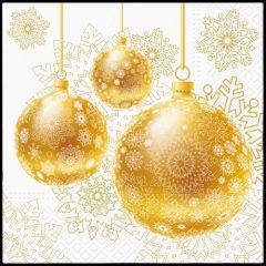 PAW Gold Ornamental Baubles papírszalvéta 33x33cm, 20db-os