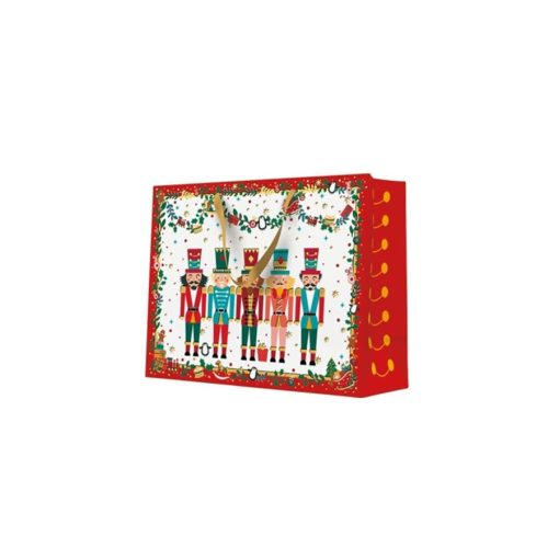 Nutcracker With Garlands papír ajándéktáska horizontal 33,5x26,5x13cm – PAW