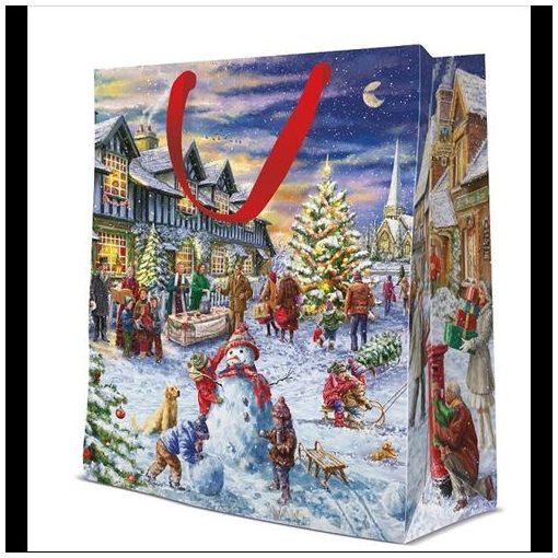 Christmas Market  papír ajándéktáska large 26,5x33,5x13cm