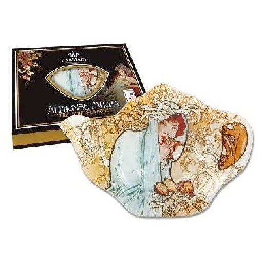 Üveg teafiltertartó 14x9cm, Mucha: Tél