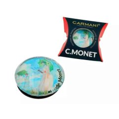 Hűtőmágnes 3cm, Monet: Hölgy esernyővel