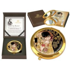   Kézitükör nagyítós, fémkeretben, dobozban 11cm, Klimt: The Kiss