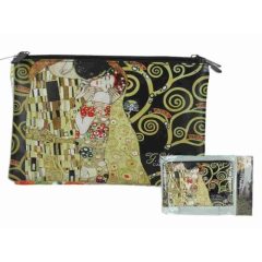 Műbőr neszesszer 22x16,5x1cm, Klimt: The Kiss