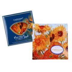 Carmani Üvegtányér 13x13cm, Van Gogh:Napraforgók