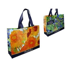   Válltáska kétoldalas 33x10x25cm, műanyag, Van Gogh: Napraforgók-Íriszek