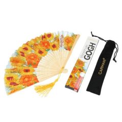Legyező 20cm, műanyag-polyester, Van Gogh: Napraforók