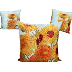 Párna 45x45cm, polyester, Van Gogh: Napraforgók