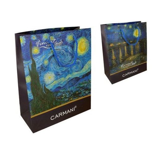 Ajándéktáska papír 26x32x12cm, Van Gogh: Csillagos éj-Csillagos éj a Rhone folyó felett