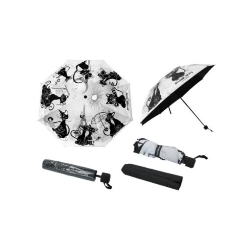 Automata esernyő 100cm, összezárva 24cm, fekete macskák – Carmani