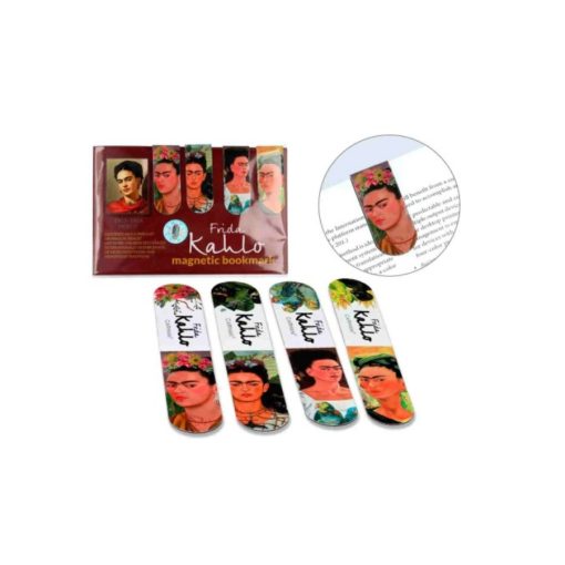 Mágneses könyvjelző 20x54mm, papír, Frida Kahlo vegyes, 4db-os papír – Carmani