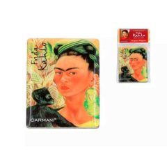   Hűtőmágnes 50x70mm, Frida Kahlo: Önarckép majommal és papagájjal