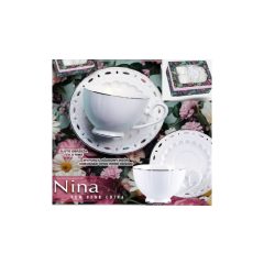   Nina porceláncsésze+alj, 250ml, 2 személyes, dobozban – Veroni