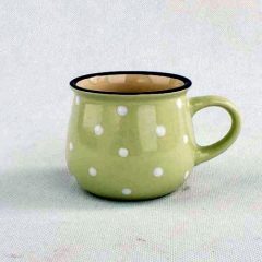 Kerámiabögre pöttyös, 230ml, pisztácia