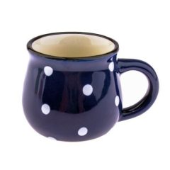 Kerámia eszpresszósbögre pöttyös, 75ml, kék