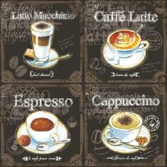 Types Of Coffee papírszalvéta 33x33cm, 20db-os