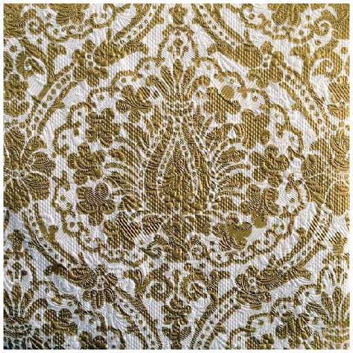 Elegance jaipur cream-gold dombornyomott papírszalvéta 33x33cm, 15db-os