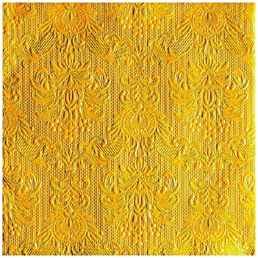 Elegance yellow dombornyomott papírszalvéta 33x33cm, 15db-os
