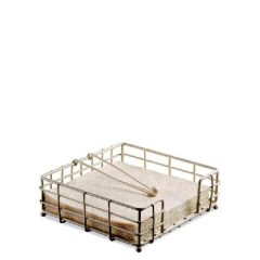 Fém szalvétatartó fekvő coctail krém, rácsos