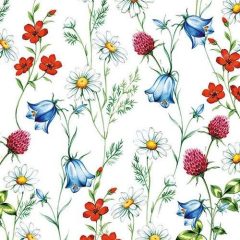   Ambiente Mixed Wild Flowers white papírszalvéta 33x33cm, 20db-os