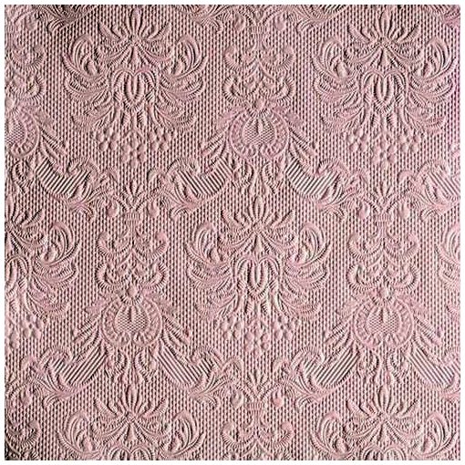 Elegance pastel rose dombornyomott papírszalvéta 33x33cm, 15db-os