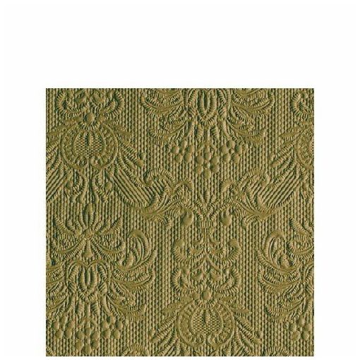 Elegance Olive Green dombornyomott papírszalvéta 25x25cm, 20db-os