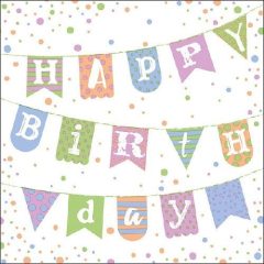   Ambiente Birthday Garland Blue papírszalvéta 33x33cm, 20db-os