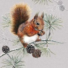 Ambiente Squirrel In Winter papírszalvéta 33x33cm, 20db-os