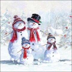 Snowman With Hat papírszalvéta 33x33cm, 20db-os