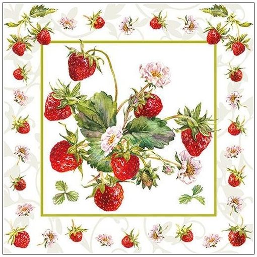 Fresh Strawberries papírszalvéta 33x33cm, 20db-os