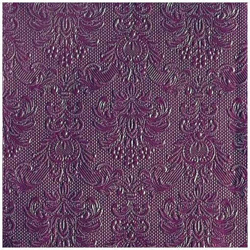 Elegance Berry dombornyomott papírszalvéta 33x33cm, 15db-os