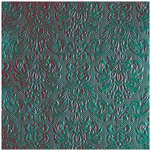 Elegance dark mint dombornyomott papírszalvéta 33x33cm, 15db-os