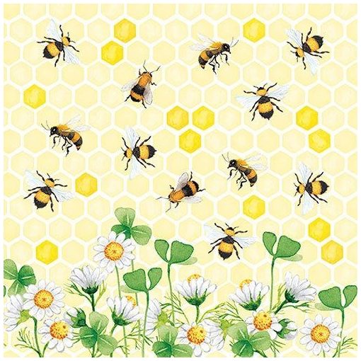 Bees Joy papírszalvéta 33x33cm, 20db-os
