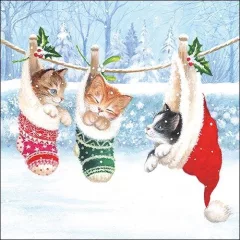 Kitten Winterland papírszalvéta 33x33cm, 20db-os