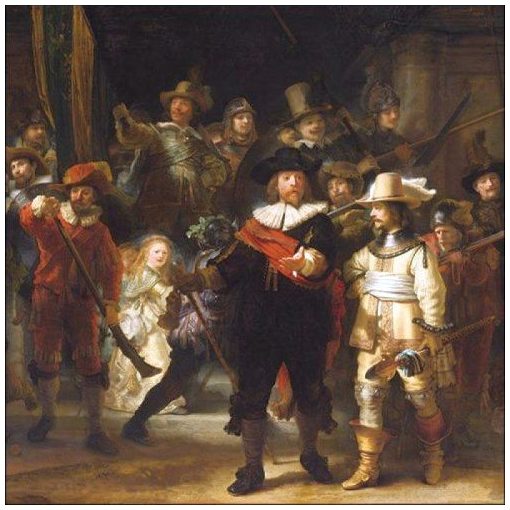 Night Watchpapírszalvéta 33x33cm, 20db-os (Rembrandt: Éjjeli őrjárat)