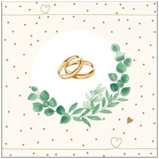 Wedding Branch White papírszalvéta 33x33cm, 20db-os