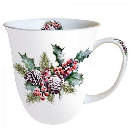 Holly and Berries porcelánbögre 0,4L