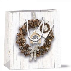 Pine Cone Wreath papír ajándéktáska 22x13x25cm