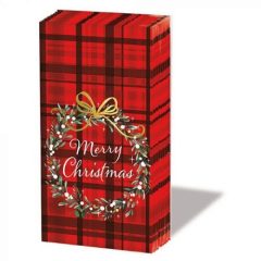 Christmas Plaid red papírzsebkendő 10db-os