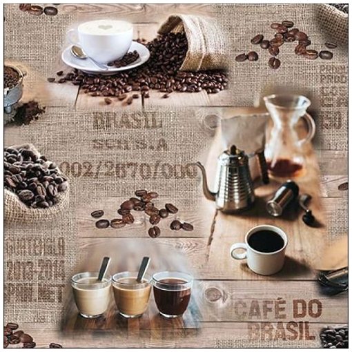 Brasil Coffee papírszalvéta 33x33cm, 20db-os