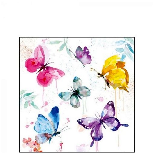 Butterfly Collection white papírszalvéta 25x25cm, 20db-os