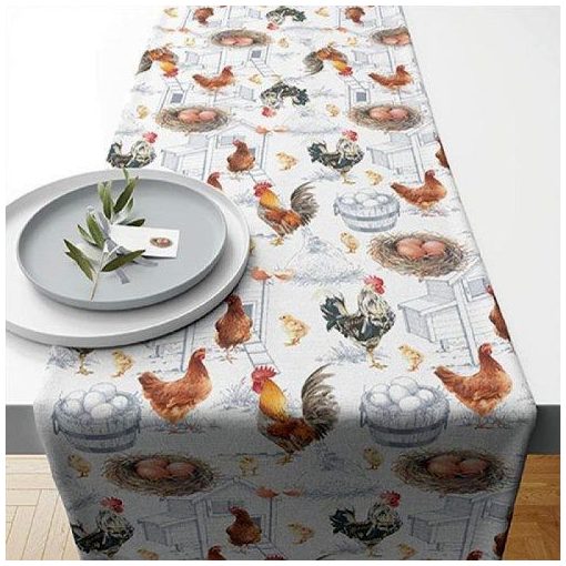 Chicken Farm asztali futó 40x150cm,100% pamut