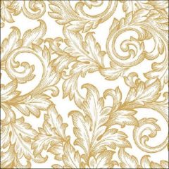 Baroque Gold/White papírszalvéta 33x33cm, 20db-os