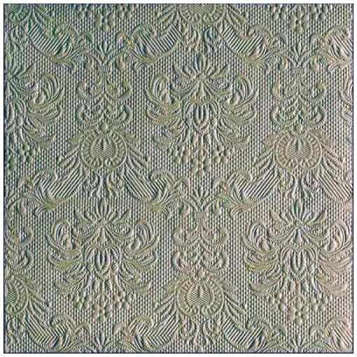 Elegance Green Leaf dombornyomott papírszalvéta 40x40cm, 15db-os