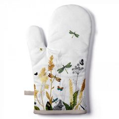   Ornamental Flowers White edényfogó kesztyű 18x30cm, 100% pamut