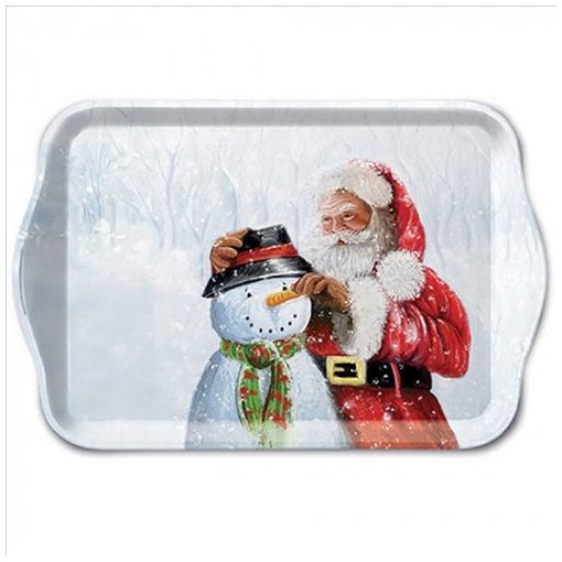 Ambiente Santa and snowman műanyag kistálca 13x21cm