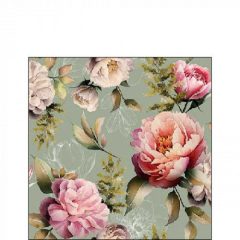   Ambiente Peonies composition green papírszalvéta 25x25cm, 20db-os